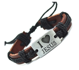 bracelet-cuir-veritable-i-love-jesus-noir